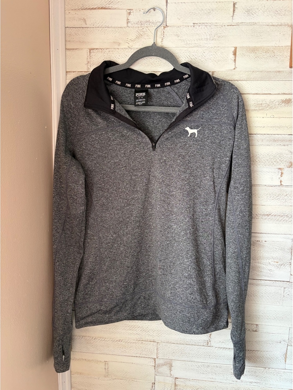 PINK ultimate gray quarter zip womens medium y2k jacket